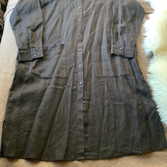 Eileen Fisher long linen chore coat - Picture 6 of 6